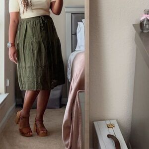 Olive green skirt